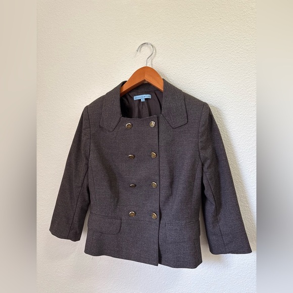 Antonio Melani Beautiful Brown Gold Button Up Blazer Jacket Women’s Size Medium - Picture 5 of 7